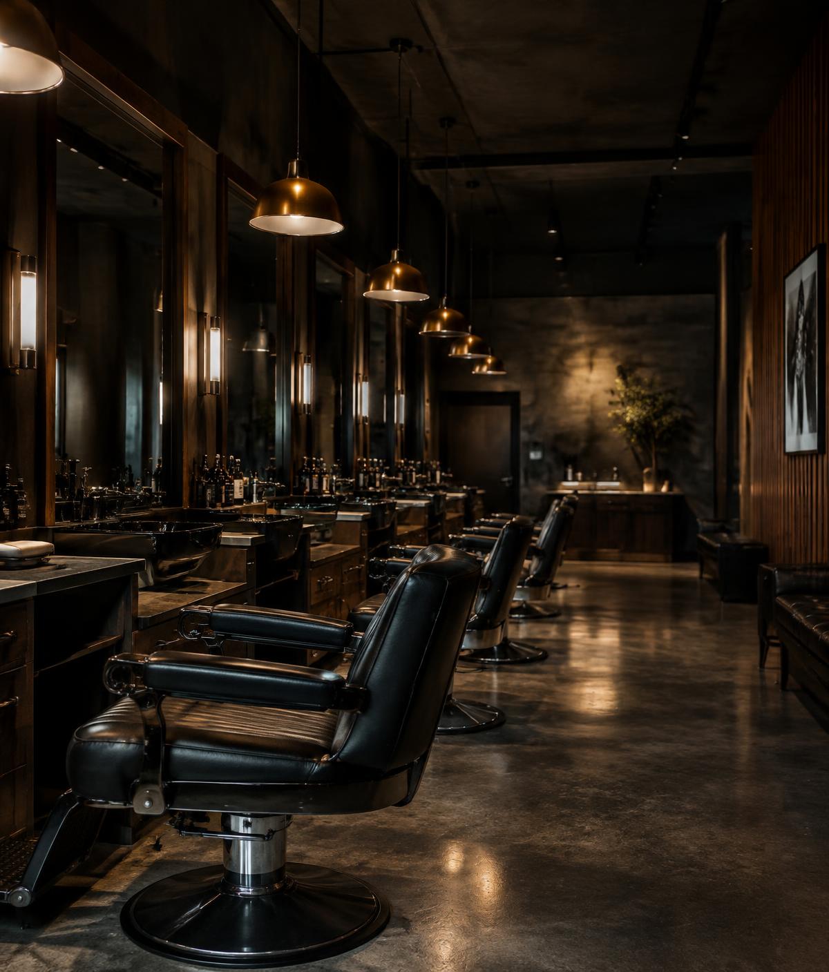 Ambiente de barbearia premium